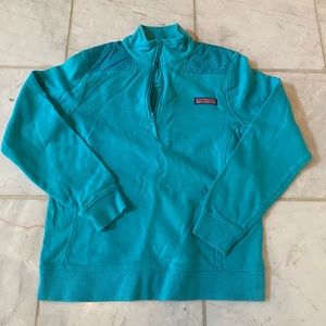 Vineyard Vines Shep Shirt teal quarter zip